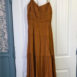 Anthropologie Rust Maxi Dress